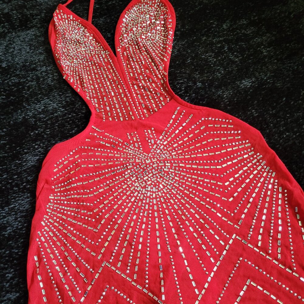 Red Rhinestone Dress - Picture 2 of 4